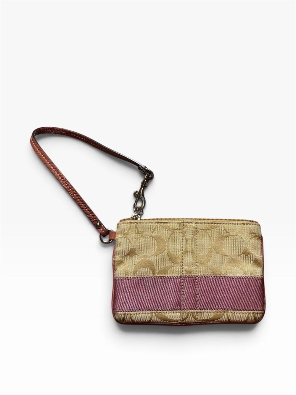 Vintage Y2K Coach signature C canvas wristlet featuring a center